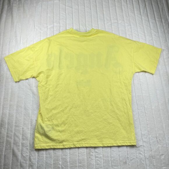 Palm Angels Logo Graphic T-Shirt Mens L Yellow Crewneck Luxury Street Made Italy - Picture 2 of 11